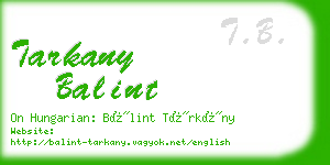 tarkany balint business card